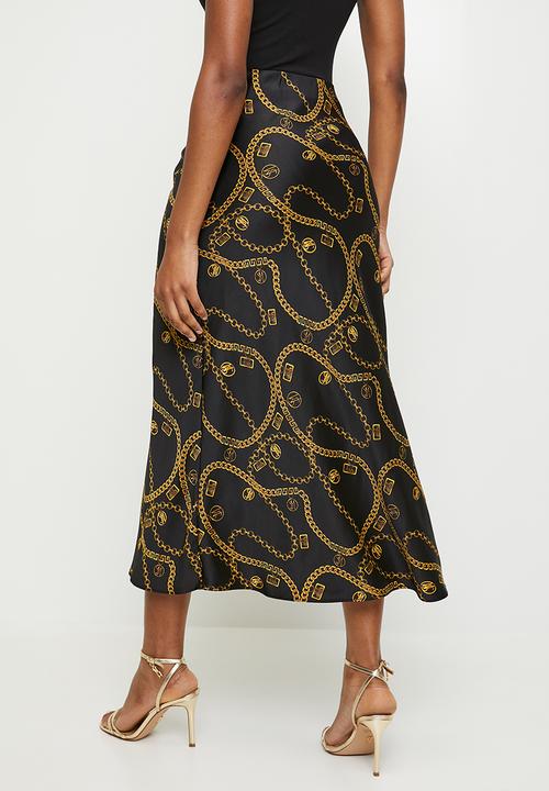 Steve Madden - Ladies asha bias midaxi skirt - black
