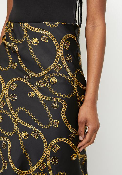 Steve Madden - Ladies asha bias midaxi skirt - black