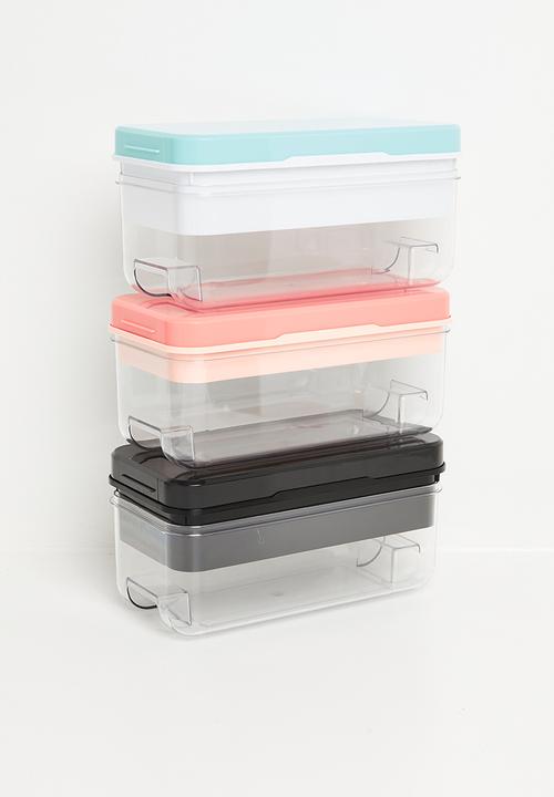 Maisonware - Easy Press Ice Cube Maker Ice box (32 Small Cubes) - Pink