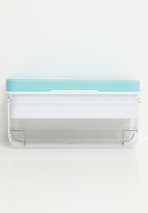 Easy Press Ice Cube Maker Ice box (8 Large Cubes) - Blue