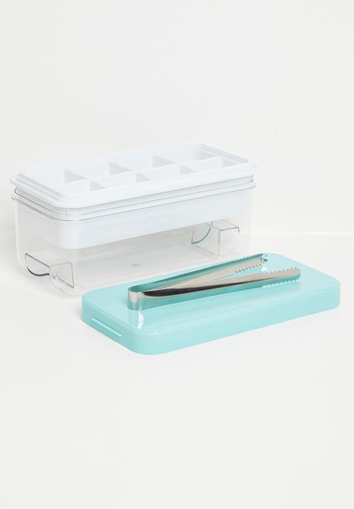 Maisonware - Easy Press Ice Cube Maker Ice box (8 Large Cubes) - Blue