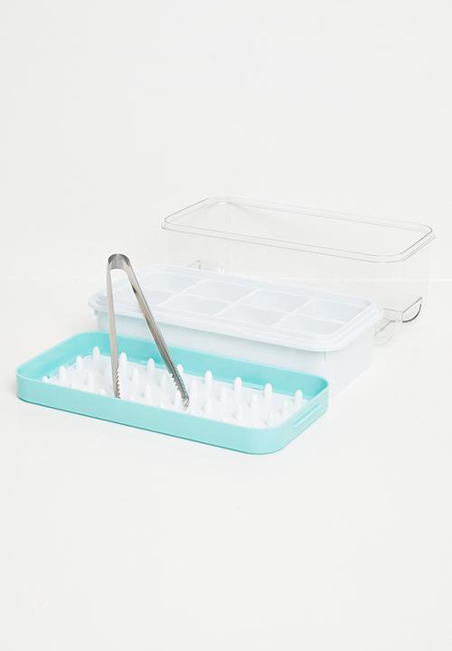 Maisonware - Easy Press Ice Cube Maker Ice box (8 Large Cubes) - Blue