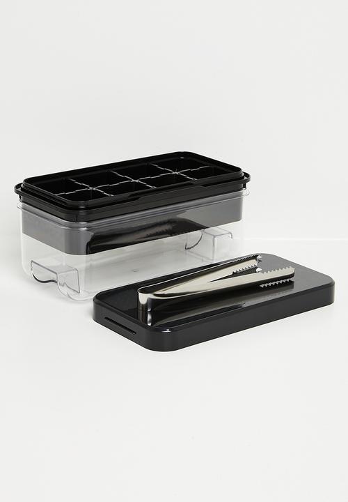 Maisonware - Easy Press Ice Cube Maker Ice box (8 Large Cubes) - Black