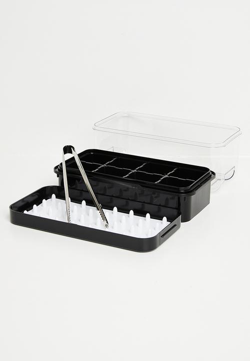 Maisonware - Easy Press Ice Cube Maker Ice box (8 Large Cubes) - Black