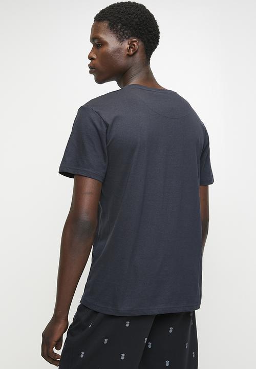 Brave Soul - Crew Neck T-shirt - Rich Navy & Mushroom
