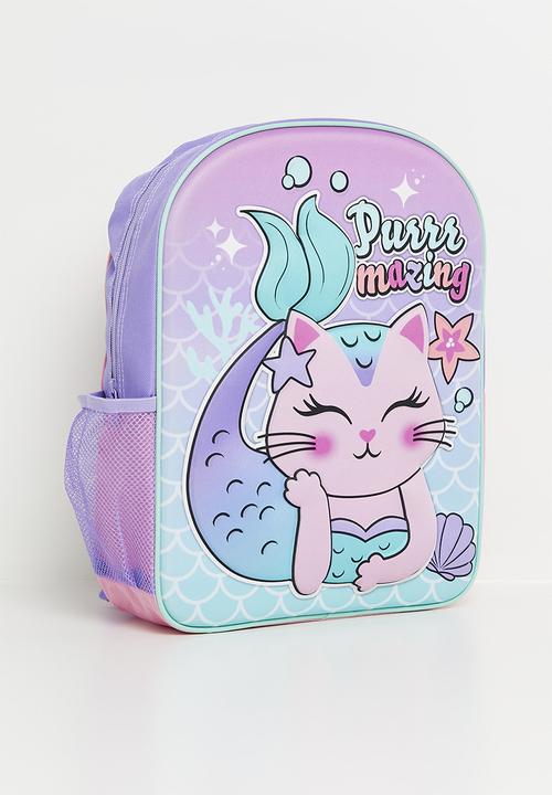 Character Group - Meowmaid 3d embossed backpack - pink & aqua blue