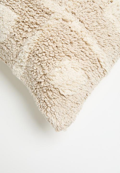 Sixth Floor - Checko tufted cushion cover - Natural