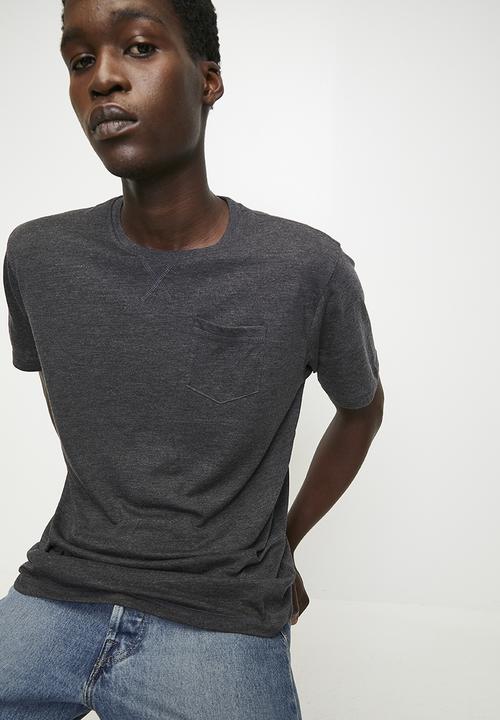 Brave Soul - Crew Neck T-shirt - Dark Charcoal Marl