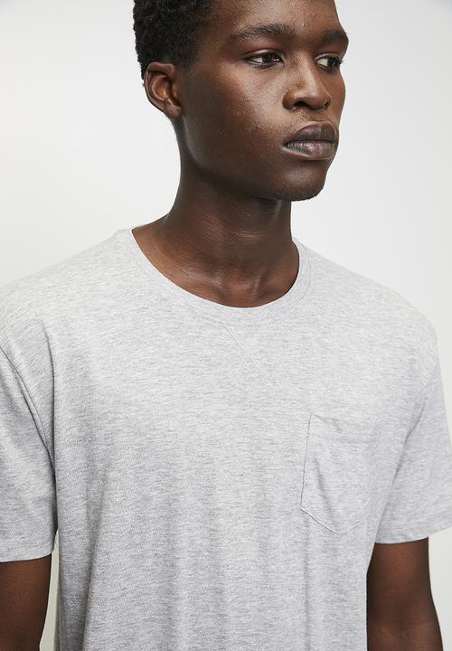 Brave Soul - Crew Neck T-shirt - Lt Grey Marl