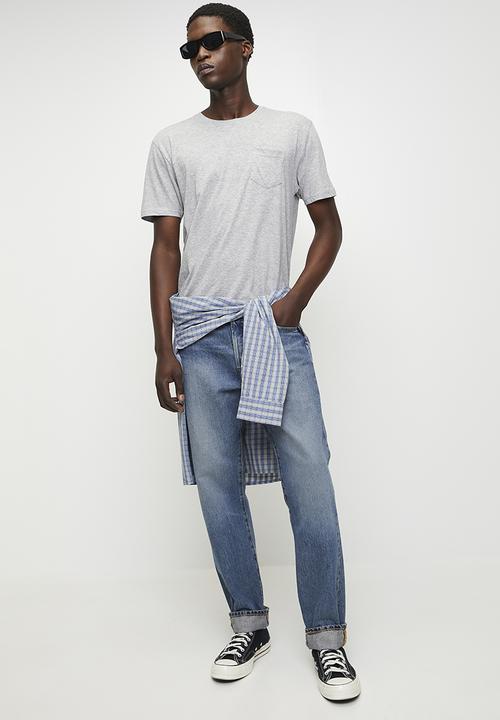 Brave Soul - Crew Neck T-shirt - Lt Grey Marl