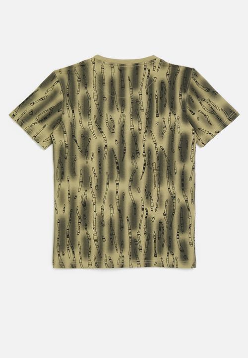 SOVIET - Boys rotary print t-shirt - kelp