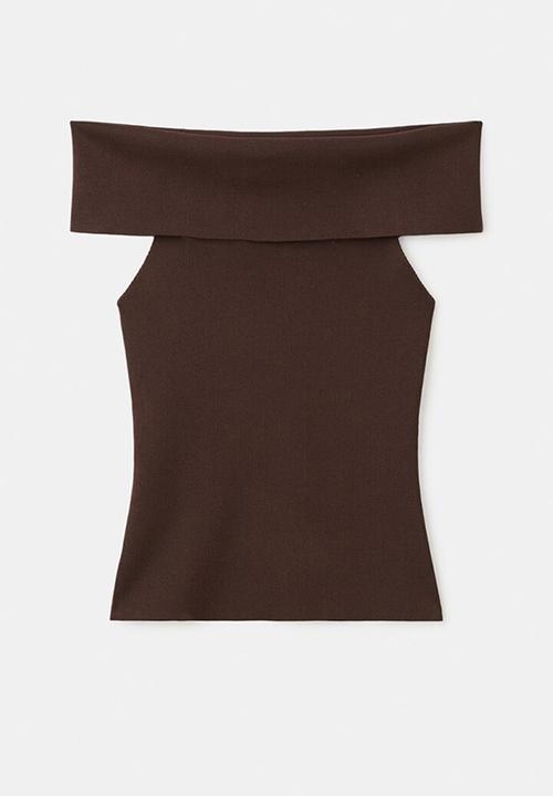 MANGO - Top sesete - dark brown