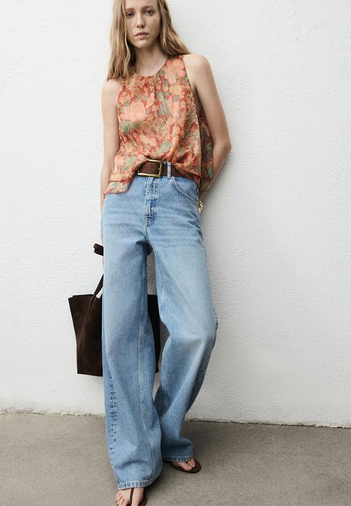 MANGO - Blusa celia - dark red