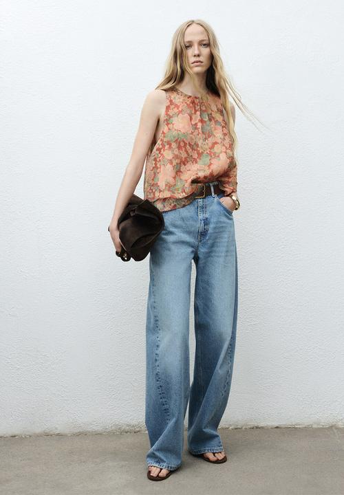 MANGO - Blusa celia - dark red