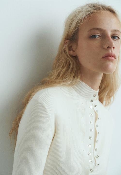 MANGO - Cardigan twenties - light beige