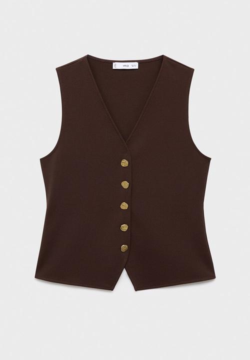 MANGO - Vest salve  - brown