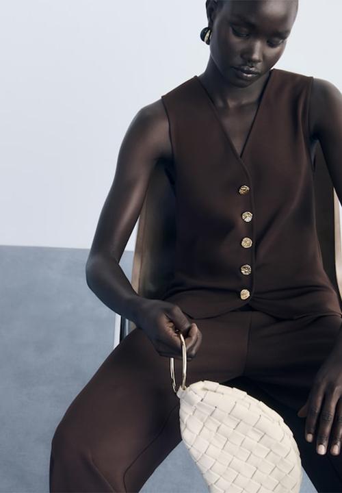 MANGO - Vest salve  - brown