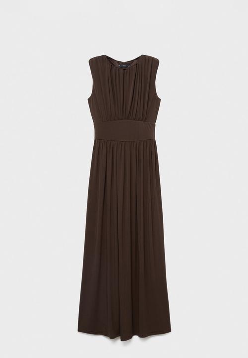 MANGO - Dress dino -  brown