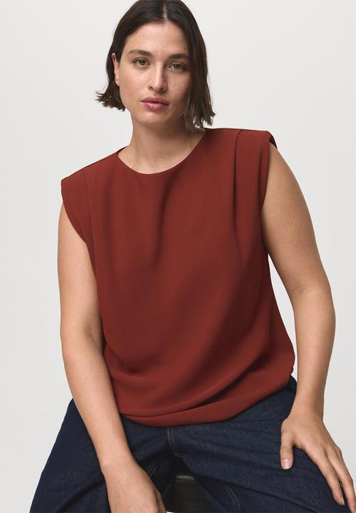 MANGO - Blusa stereo - medium orange