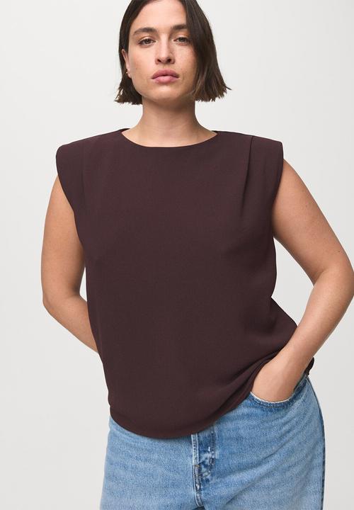 MANGO - Blusa stereo - dark brown
