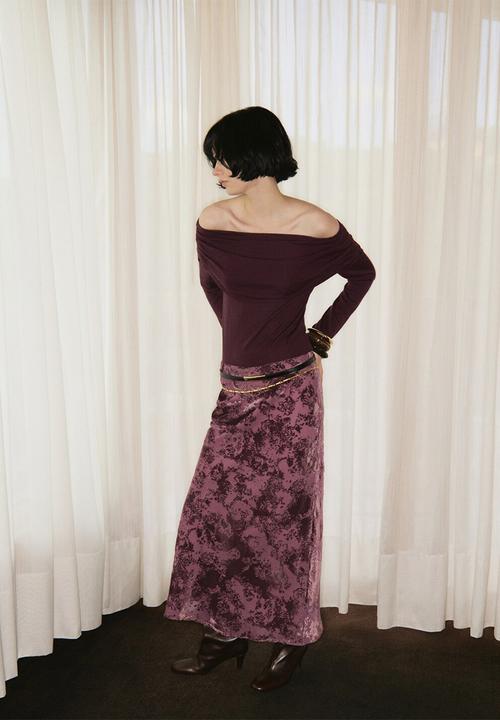 MANGO - Skirt rocio -  dark red