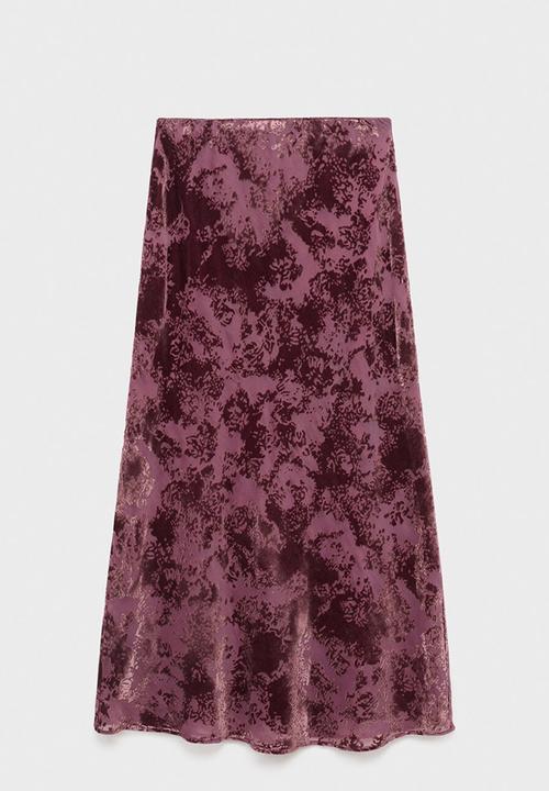 MANGO - Skirt rocio -  dark red