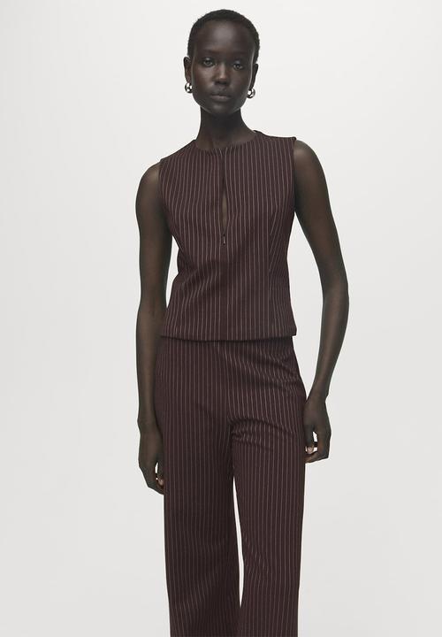MANGO - Trousers brin -  brown