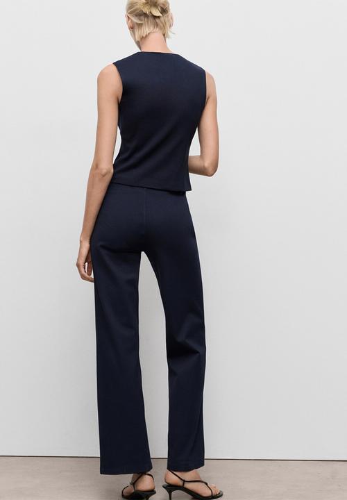 MANGO - Trousers brin -  midnight navy