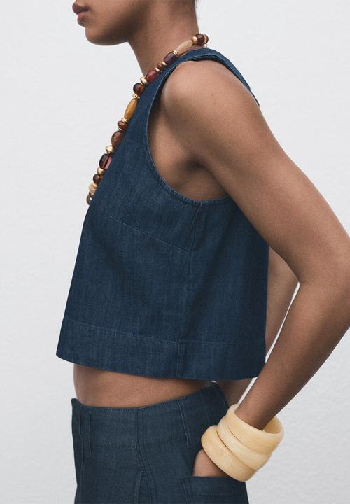 MANGO - Top lua - open blue