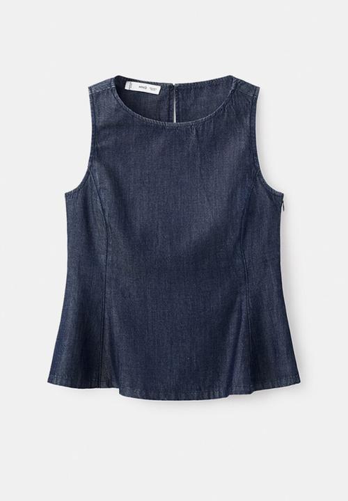MANGO - Top lua - open blue