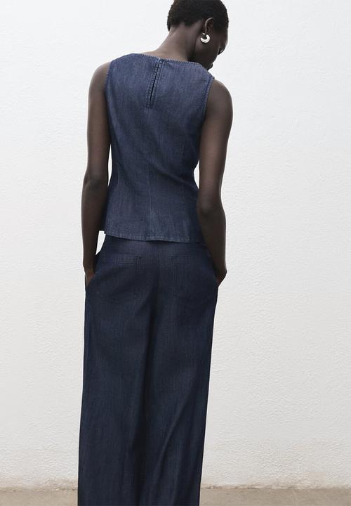 MANGO - Top lua - open blue