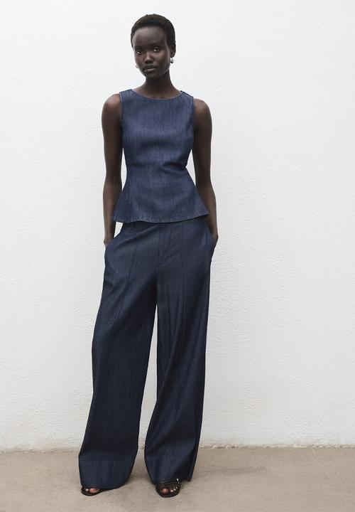 MANGO - Top lua - open blue