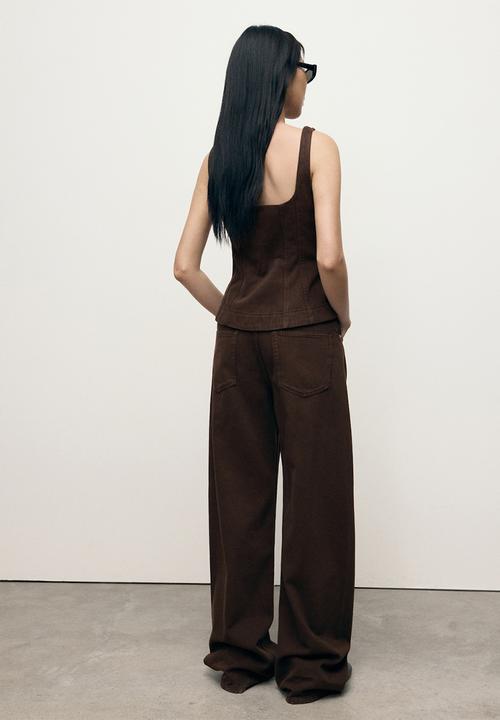 MANGO - Top charlot - dark brown