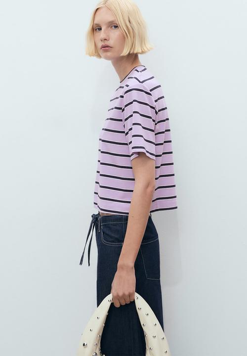 MANGO - T-shirt moca -  purple