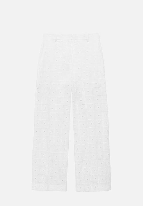 MANGO - Trouser fado - white