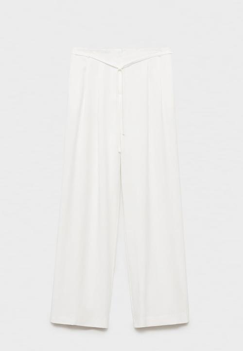 MANGO - Pantalon bonnie - white