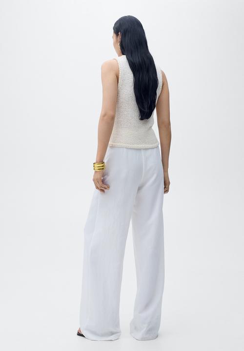 MANGO - Pantalon bonnie - white