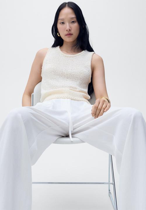 MANGO - Pantalon bonnie - white