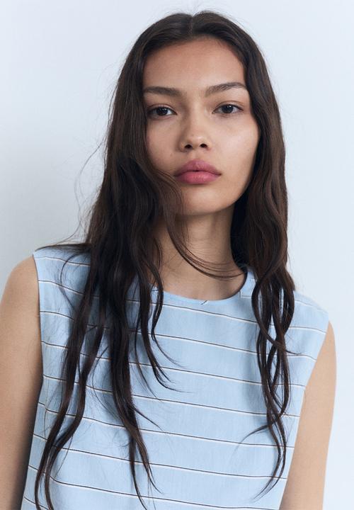 MANGO - Blusa anita - mid-blue