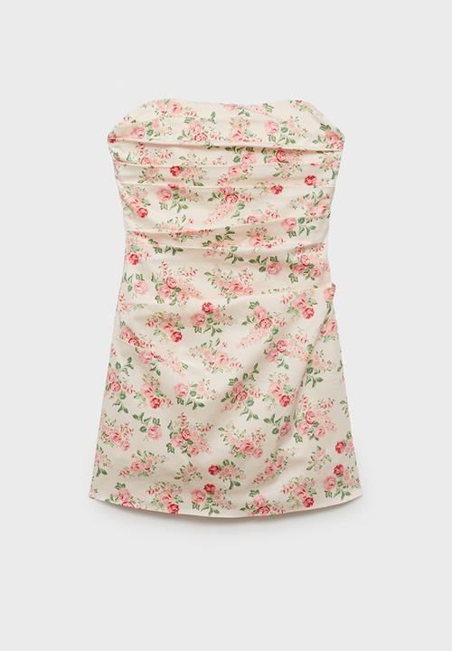 MANGO - Dress greet -  light beige