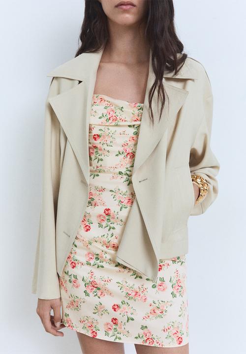 MANGO - Dress greet -  light beige