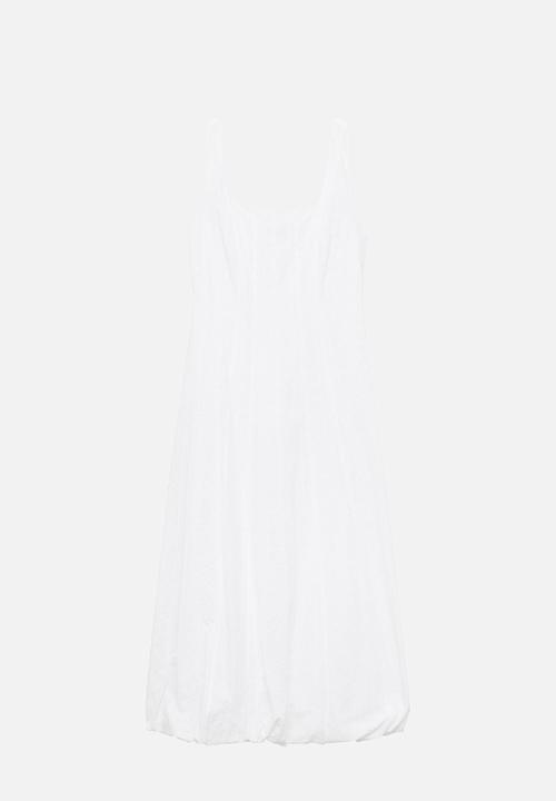 MANGO - Dress pleats -  white