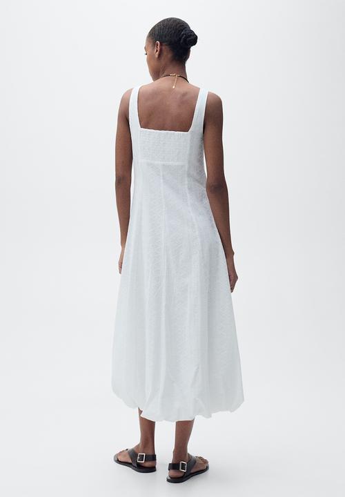MANGO - Dress pleats -  white
