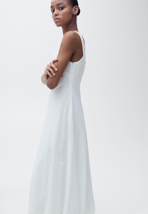 MANGO - Dress pleats -  white