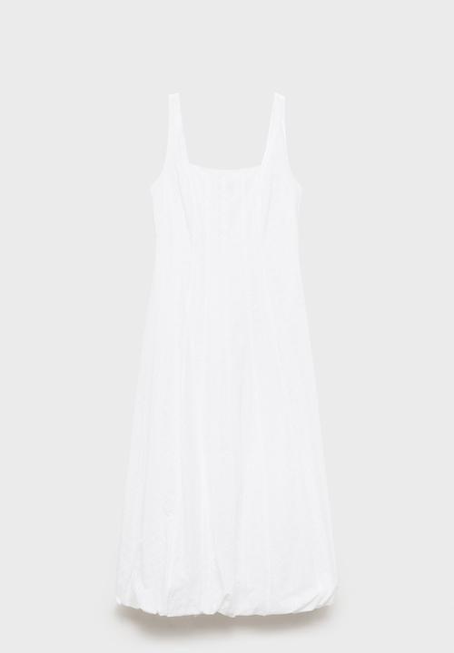 MANGO - Dress pleats -  white