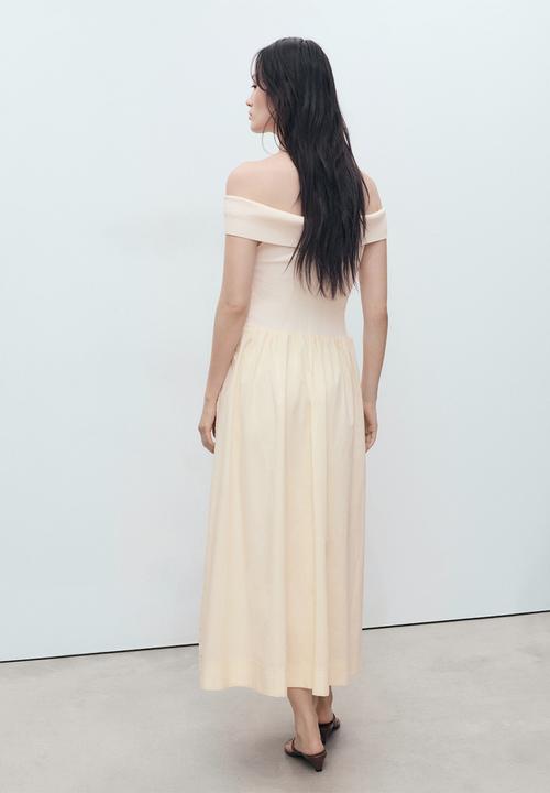 MANGO - Dress tano -  light beige