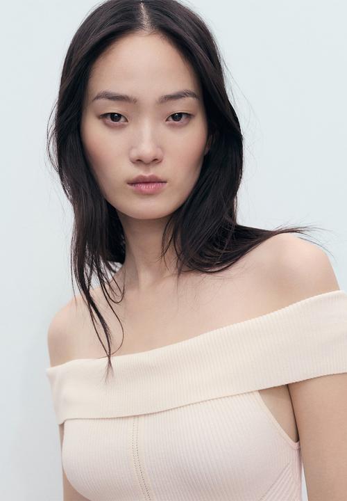 MANGO - Dress tano -  light beige