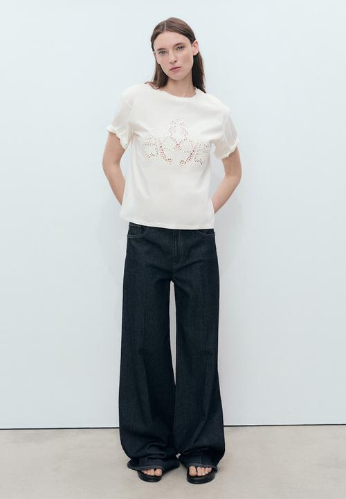 MANGO - T-shirt hen  -  white