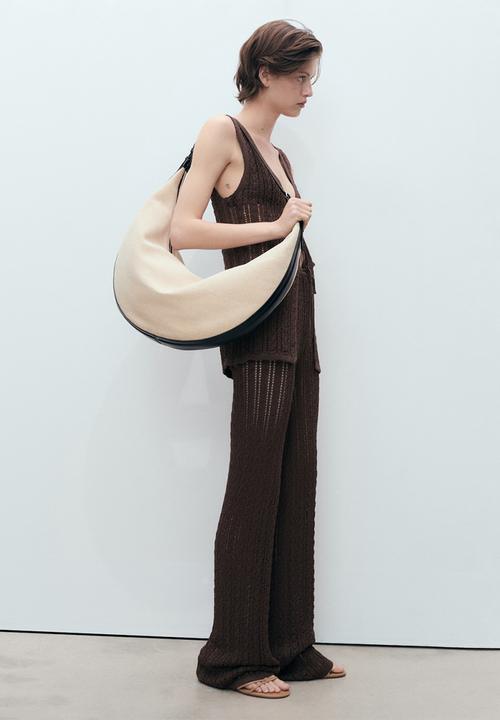 MANGO - Trousers magnolia -  dark brown