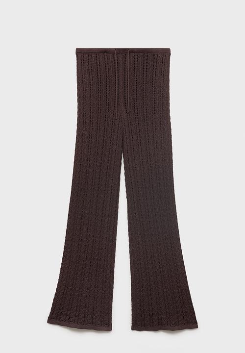 MANGO - Trousers magnolia -  dark brown